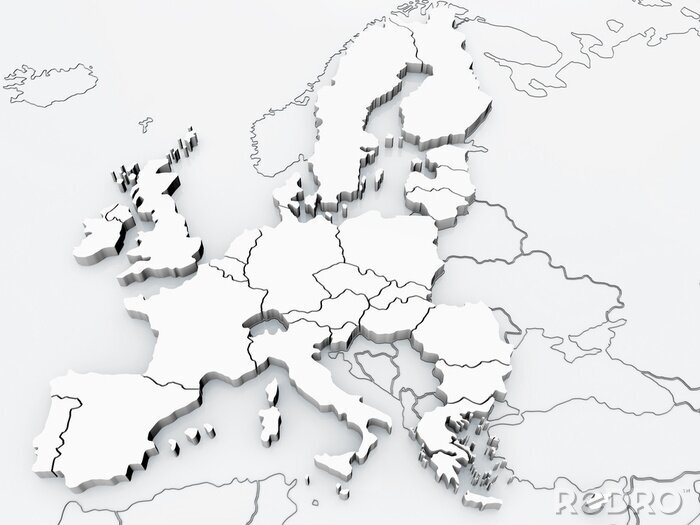 Fotobehang 3D kaart van Europa