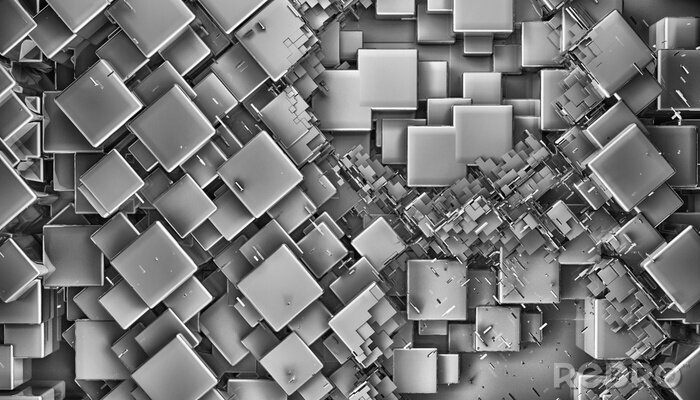 Fotobehang 3D kubussen in bovenaanzicht