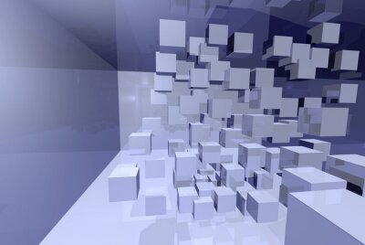 Fotobehang 3D kubussen in een ruimte