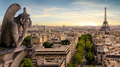 Fotobehang 3D landschap van Parijs