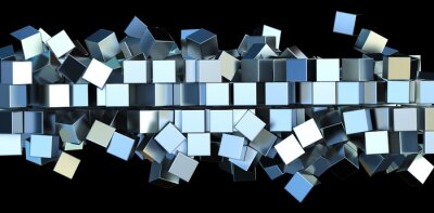Fotobehang 3D metalen kubussen