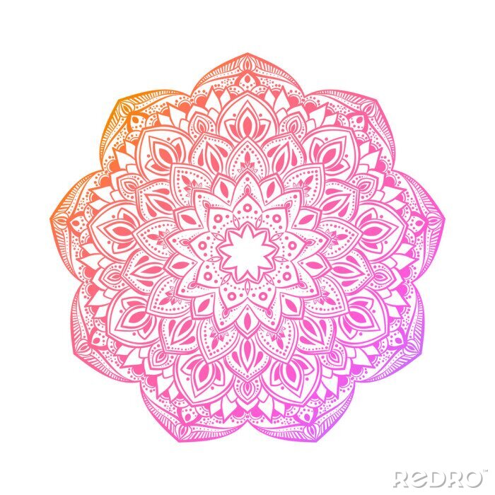 Fotobehang 3D oosterse kleuren mandala