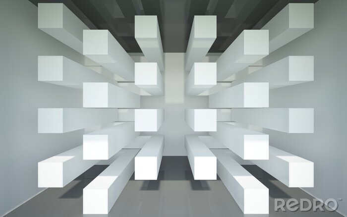 Fotobehang 3D-palen symmetrisch gerangschikt