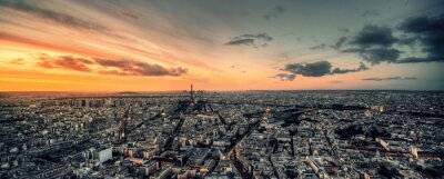 Fotobehang 3D panorama van Parijs