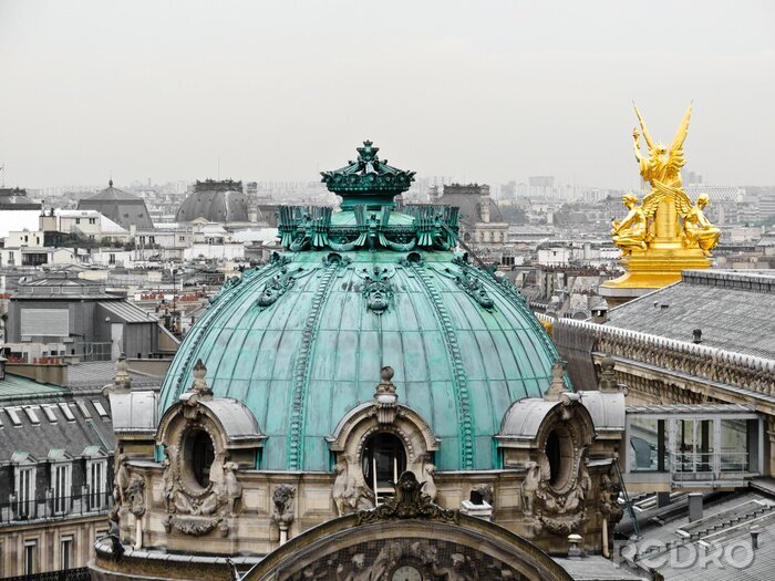 Fotobehang 3D Parijs en de Koepel van de Galleria Lafayette