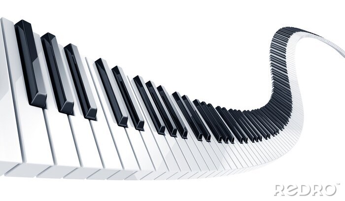 Fotobehang 3D pianotoetsen