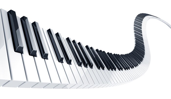 Fotobehang 3D pianotoetsen