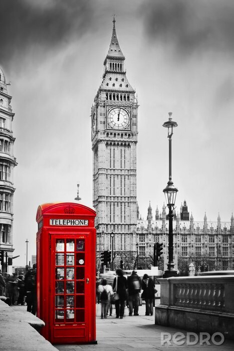 Fotobehang 3D retro Londen landschap