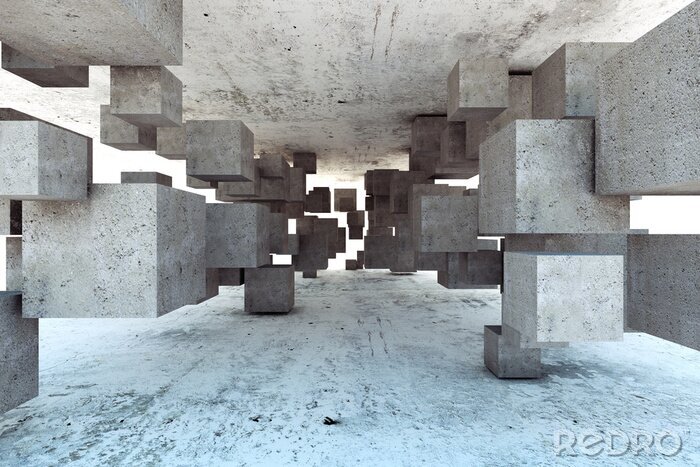 Fotobehang 3D ruimtelijke kubussen