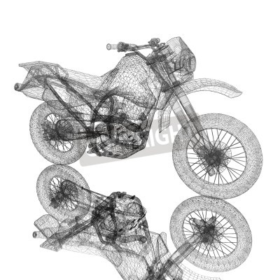 Fotobehang 3d sport crossmotor