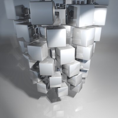 Fotobehang 3D stapel van kubussen