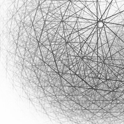 Fotobehang 3D-structuur in de vorm van een bal zwart-wit