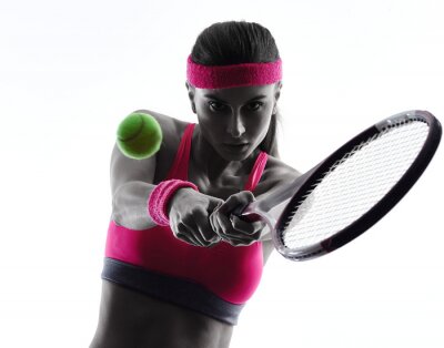 Fotobehang 3D tennisster met racket