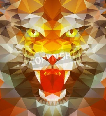 Fotobehang 3D tijger in kleur