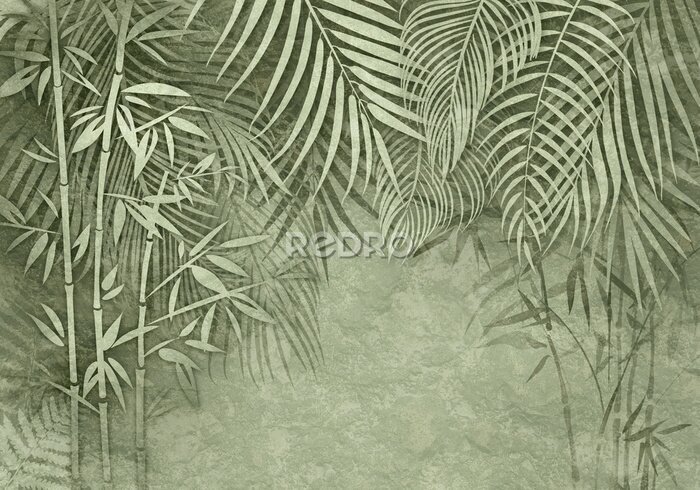 Fotobehang 3D tropisch patroon