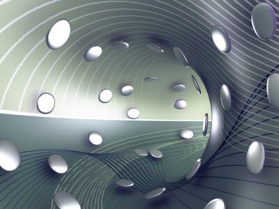Fotobehang 3D tunnel computer abstractie