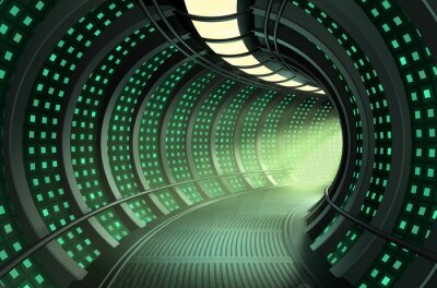 Fotobehang 3D tunnel in Sci-Fi stijl