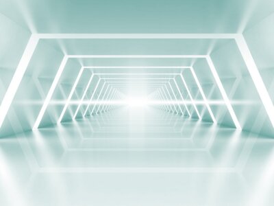 Fotobehang 3D tunnel in wit
