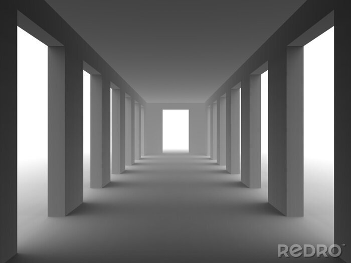 Fotobehang 3D tunnel met eenvoudige vaste deeltjes