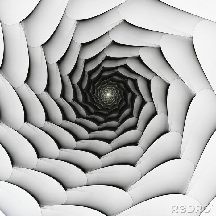 Fotobehang 3D tunnel met fractals