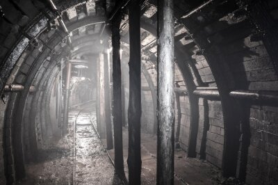 Fotobehang 3D tunnel met hout