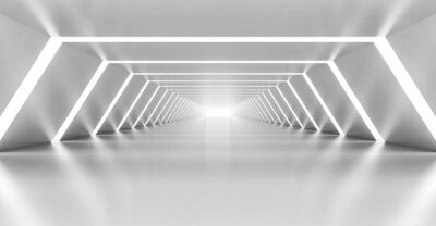 Fotobehang 3D tunnel met lichten
