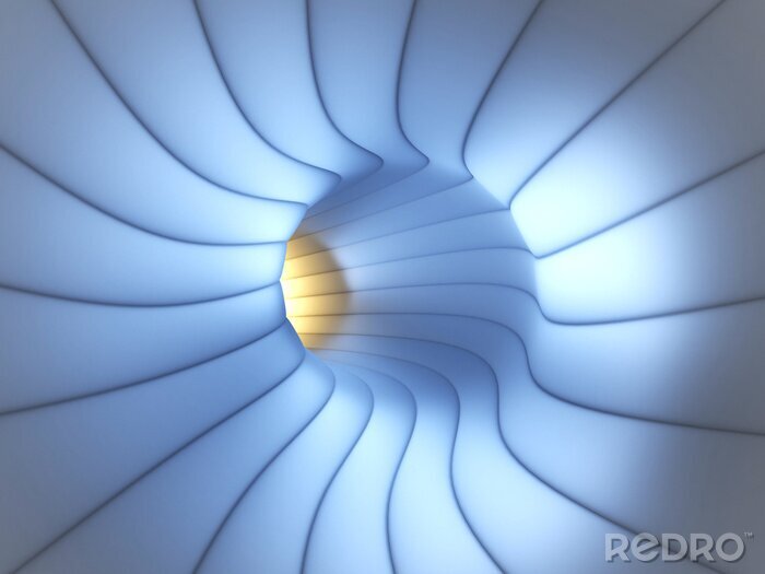 Fotobehang 3D tunnel met lijnen