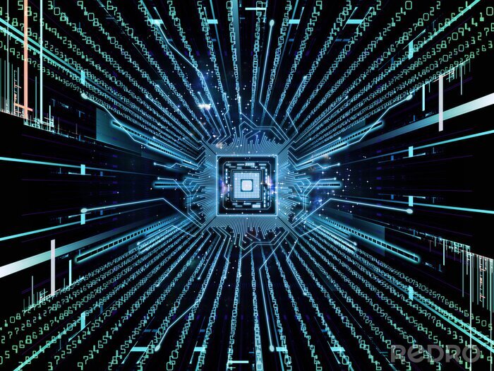 Fotobehang 3D tunnel technologie