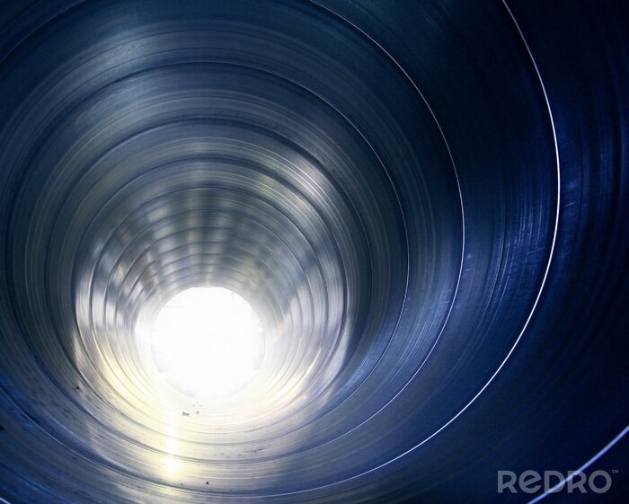 Fotobehang 3d tunnel van metaal