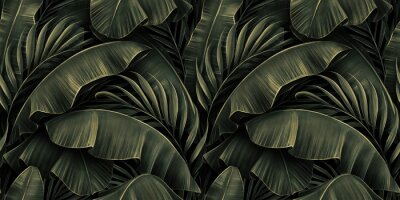 Fotobehang 3D verlaat groene tropische textuur