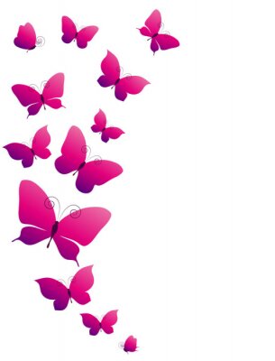 3D-vlinders in roze kleur