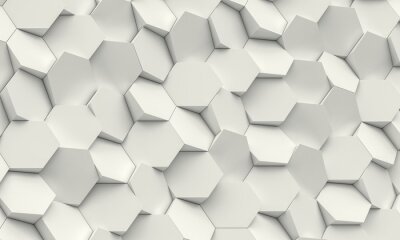 3d wit oppervlak met gekantelde zeshoeken