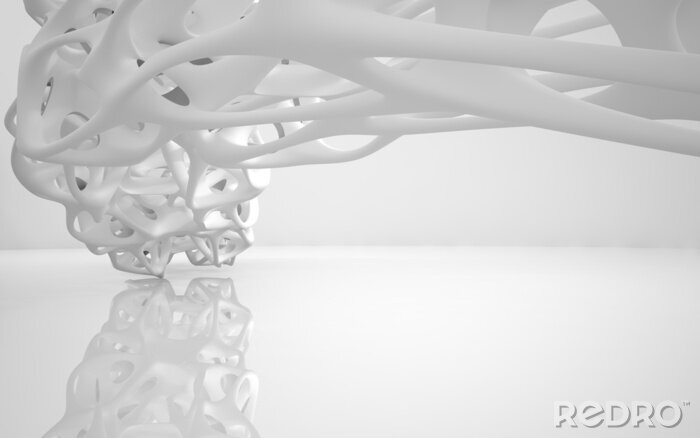 Fotobehang 3D witte abstractie
