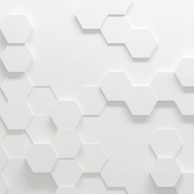 Sticker 3D-zeshoeken op een witte achtergrond