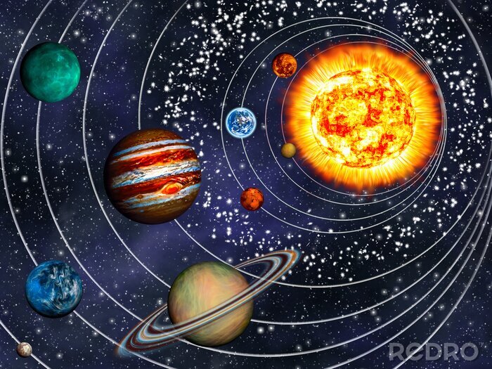 Fotobehang 3D zonnestelsel