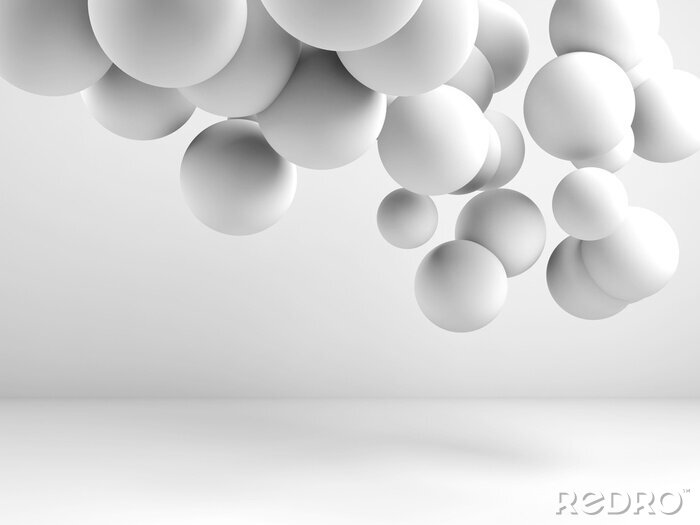 Fotobehang 3D zwevende ballen