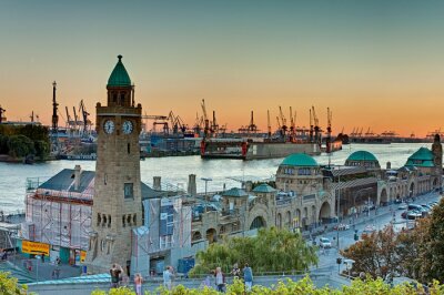 Fotobehang Aanlegsteigers in Hamburg