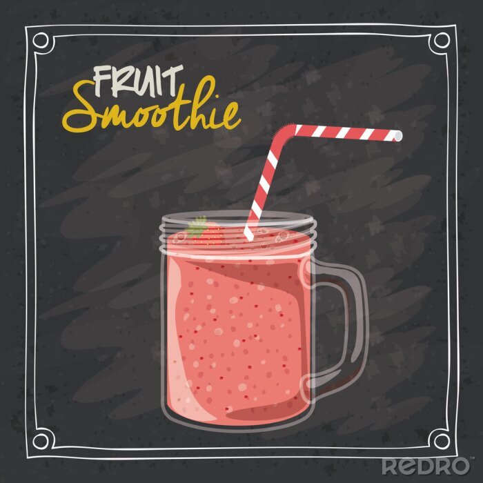 Fotobehang Aardbeiendrankje