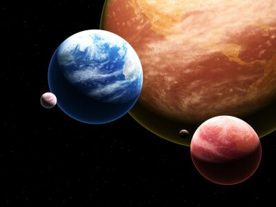 Fotobehang Aarde met planeten