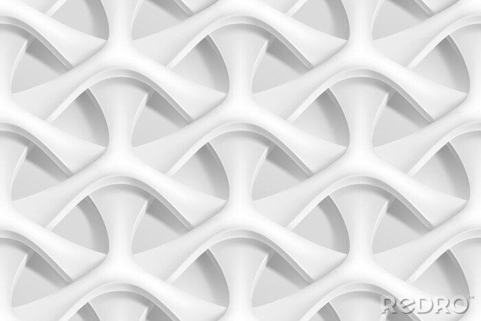 Fotobehang Abstract 3D geometrisch patroon op een witte achtergrond