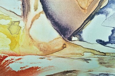 Fotobehang Abstract aquarel verf, geschilderd geweven horizontaal zijde doek achtergrond