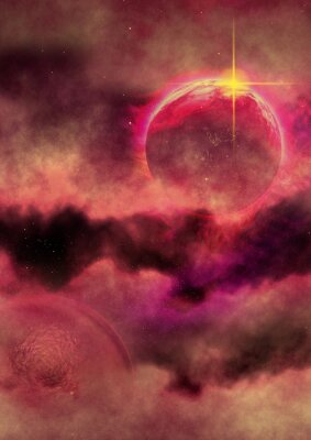 abstract background with stars and nebula