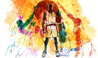 Fotobehang Abstract concept van basketbalwedstrijd