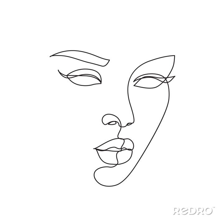 Fotobehang Abstract face icon