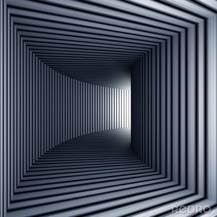 Fotobehang Abstract gestreepte tunnel