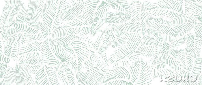 Fotobehang Abstract leave background pattern vector. Tropical monstera leaf design wallpaper. Botanical texture design for print, wall arts, and wallpaper.