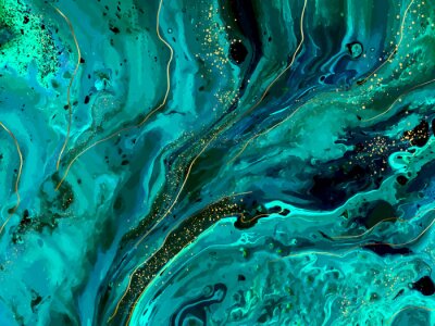 Fotobehang Abstract marmer in groentinten