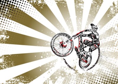 Fotobehang Abstract motief met BMX-fiets