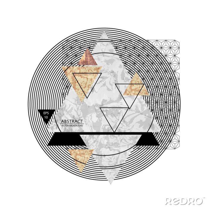 Fotobehang Abstract vinyl met driehoeken