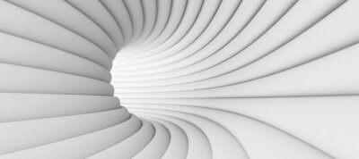 Fotobehang Abstracte 3D witte tunnel